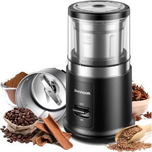 SHARDOR Coffee Grinder Electric, Spice Grinder with Removable Stainless Steel Bowl, Blade Grinder for Coffee Bean, Spices, Easy to Clean, CG628B